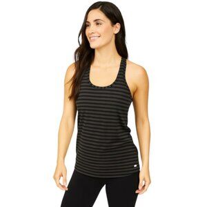 Marika Medium Grey and Black Striped Racerback Athletic Tank